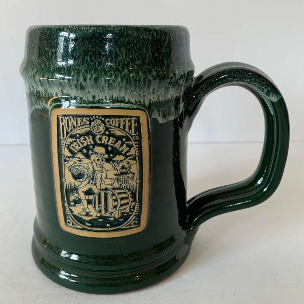 Deneen Pottery Bones Coffee Irish Cream Skeleton Mug